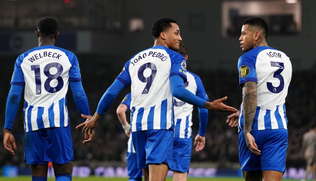 Joao Pedro on the spot as Brighton thump Tottenham