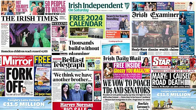 What The Papers Say: Saturday's Front Pages