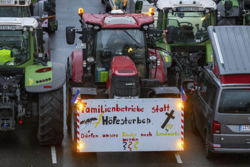 Columns Of Tractors Gather In Berlin For Final Demo Amid Farmers’ Protest
