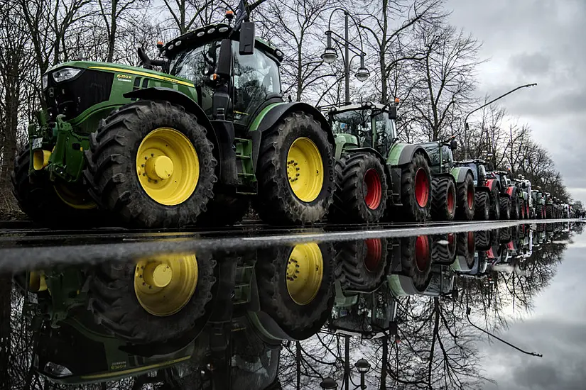 Farmers Drive Thousands Of Tractors Into Berlin In Fuel Subsidy Cuts Protest