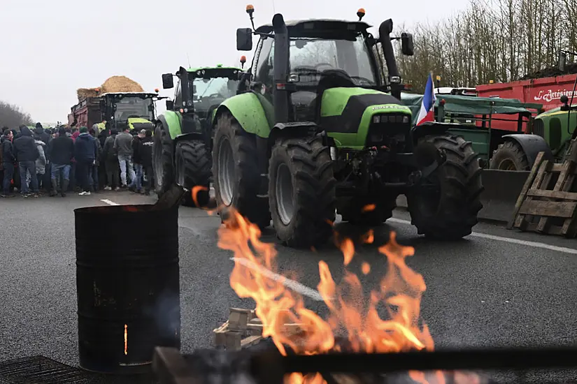 Farmers Block Roads Across France In Protest Over Low Wages And Regulations