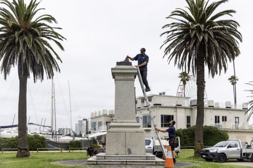Captain Cook Monument Cut Down By Protesters Ahead Of Australia Day