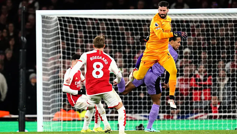 Arsenal Capitalise On Alisson Becker Errors To Cut Liverpool Lead To Two Points