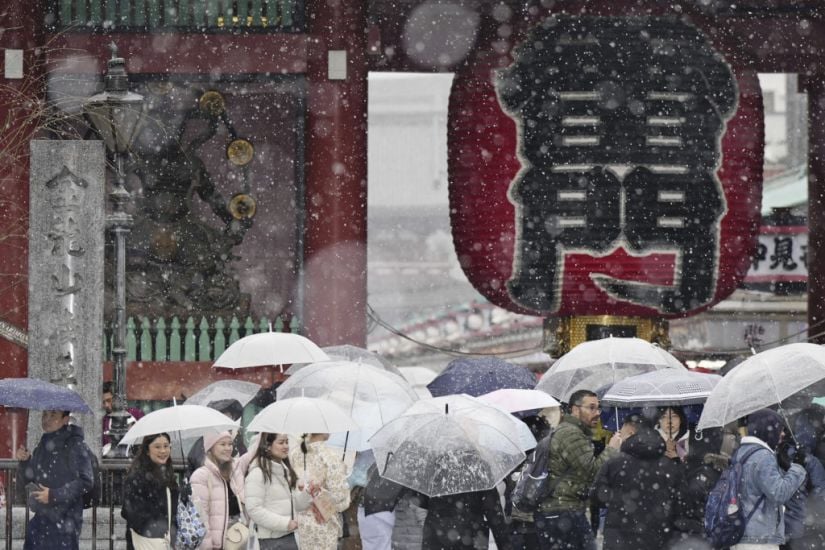 Heavy Snow Hits Tokyo, Halting Trains And Grounding More Than 100 Flights