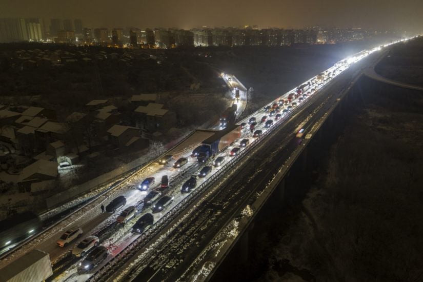 Thousands Of Motorists Stranded On Roads In China Amid Heavy Snow