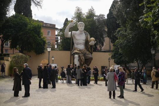 Gigantic Replica Of Emperor Constantine Statue Looks Out Over Rome