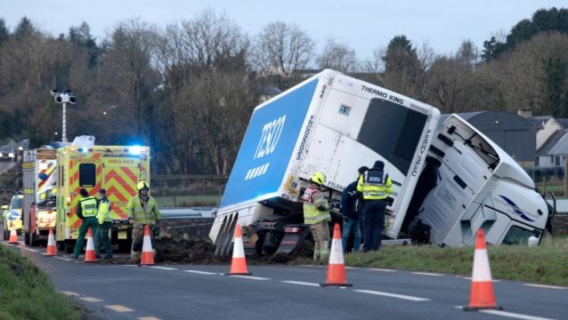 Driver Escapes Injury After Truck Leaves Road In Clare