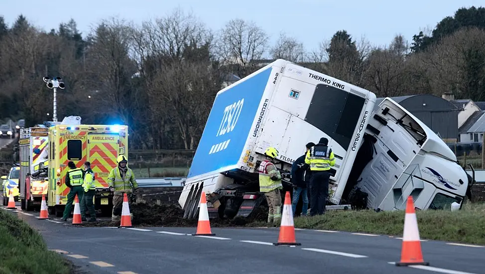 Driver Escapes Injury After Truck Leaves Road In Clare