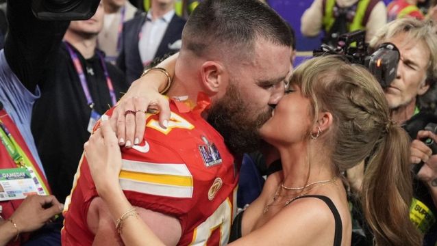 Taylor Swift And Travis Kelce Seal Super Bowl Victory With A Kiss