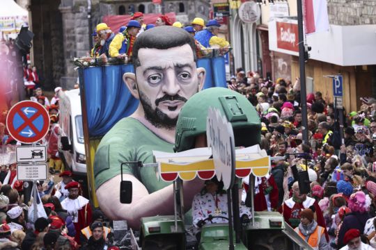 Huge Satirical Models Of Trump, Putin And Zelensky At German Carnival Parades