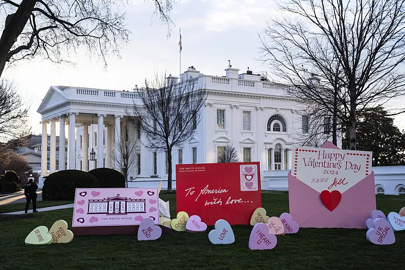 Jill Biden Sends Valentine’s Day Love To Americans With White House Art Display