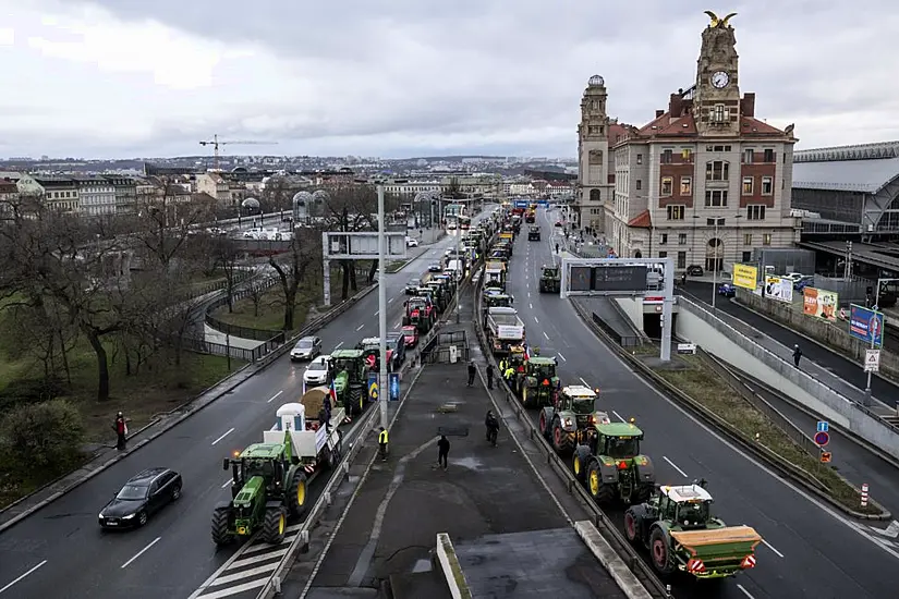 Czech Farmers Take Tractors To Prague In Protest At Eu Agriculture Policies