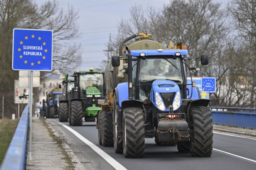 Tractor Protest Against Eu Agricultural Policies Held By Czech Farmers