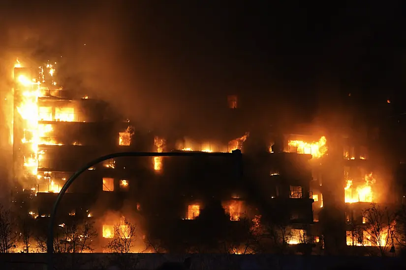 People Injured As Fire Engulfs Two Buildings In Spanish City Of Valencia