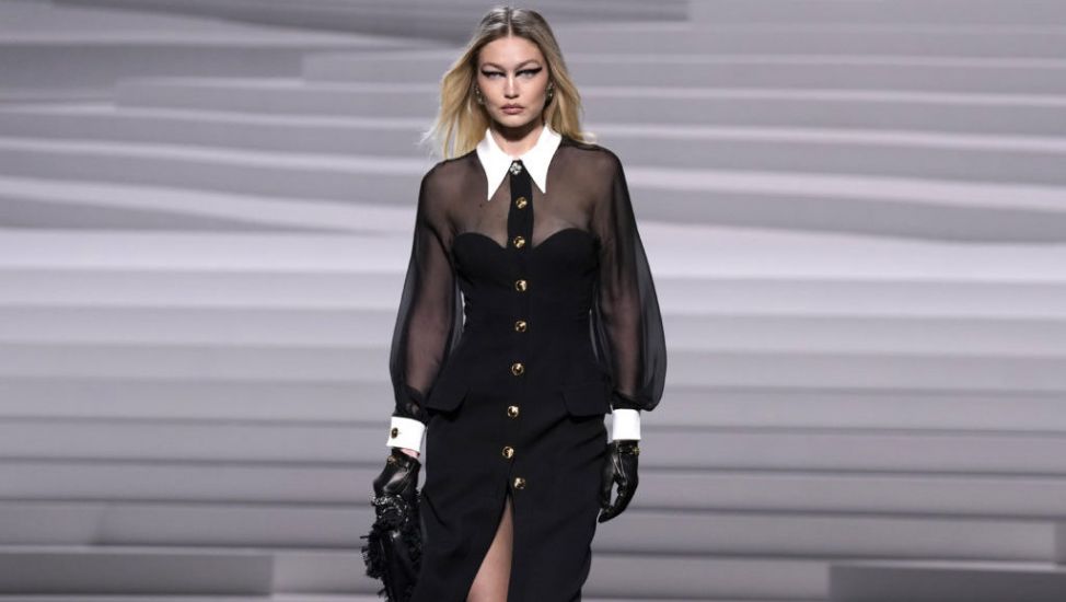 Punk-Inspired Glamour As Gigi Hadid Walks Versace’s Milan Fashion Week Show