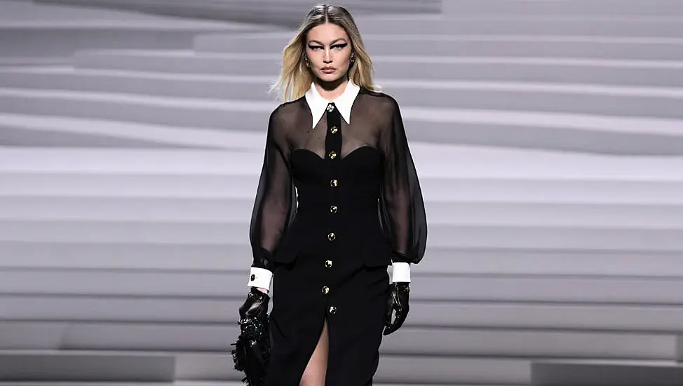 Punk-Inspired Glamour As Gigi Hadid Walks Versace’s Milan Fashion Week Show