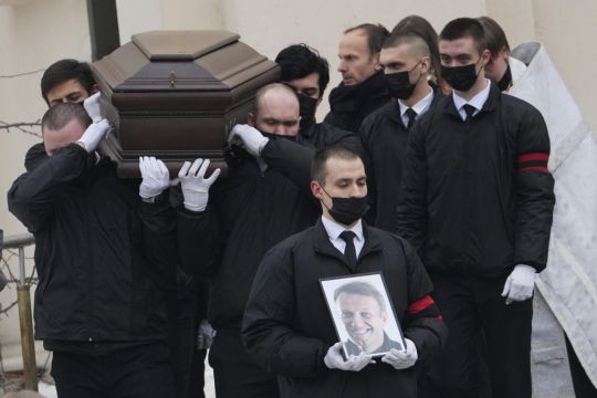 Hundreds Gather In Moscow For Russian Opposition Leader Alexei Navalny’s Funeral
