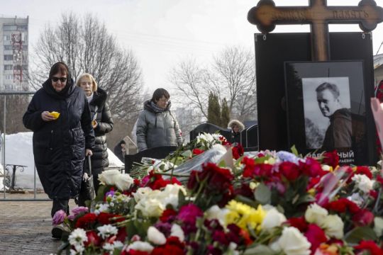 Navalny’s Mother Brings Flowers To His Grave A Day After Moscow Funeral