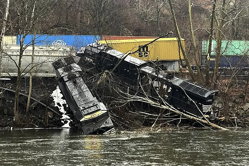 Train Carriages Scattered Along Riverbank After Pennsylvania Crash