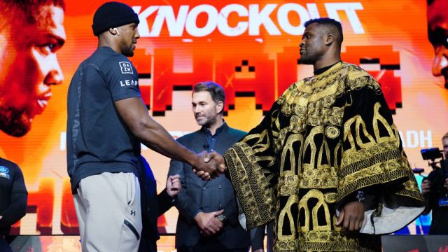 Francis Ngannou Believes Anthony Joshua ‘Looked A Little Nervous’ At Fight Promo