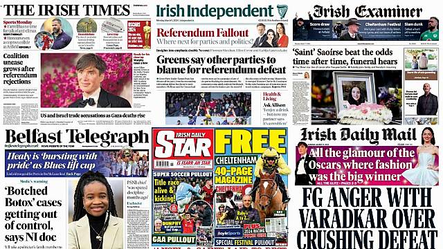 What The Papers Say: Monday's Front Pages