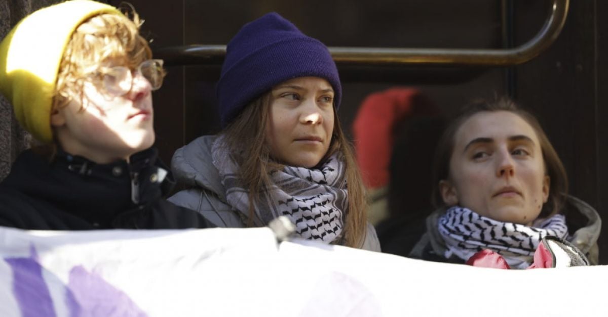 Климатичните активисти, включително Грета Тунберг, блокират входа на шведския парламент