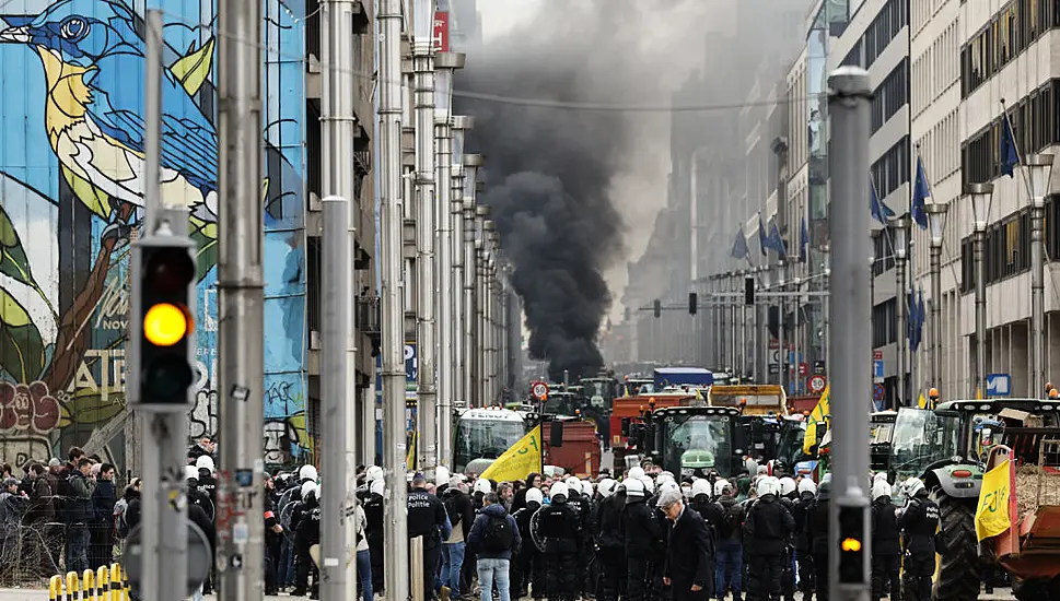 Farmers In Tractors Block Brussels In Eu Policies Protest