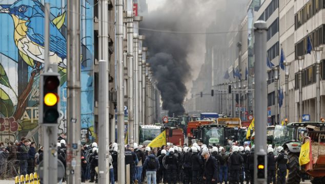 Farmers In Tractors Block Brussels In Eu Policies Protest