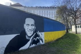 Portraits Of Alexei Navalny Unveiled Next To Soviet Soldier Monument In Vienna