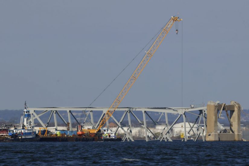 Work Starts To Cut And Lift First Section Of Collapsed Baltimore Bridge