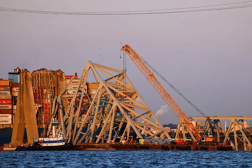 Engineers Continue Work To Remove Twisted Steel From Collapsed Bridge