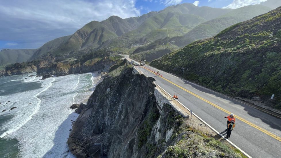 Motorists Stranded After Part Of Scenic California Highway Collapses In Storm