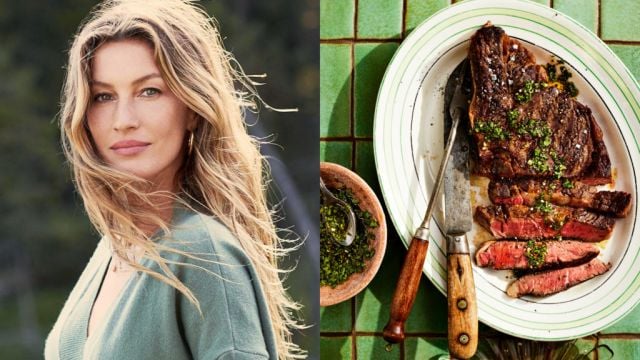 Supermodel Gisele Bundchen’s Grilled Ribeye Steak Recipe With Sauteed Greens