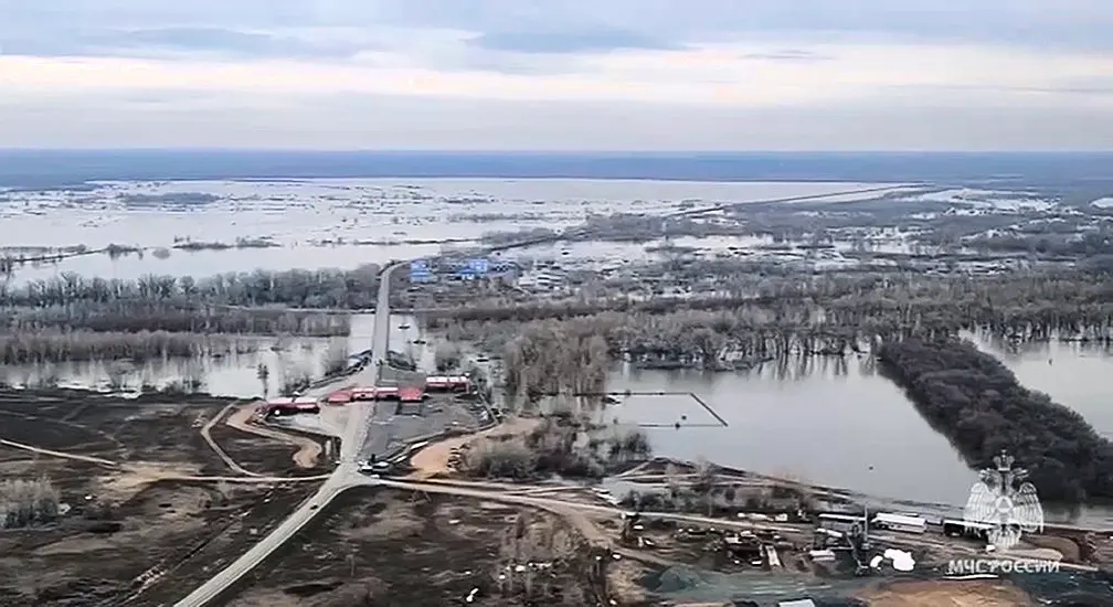 Water Levels Rise And Homes Flood In Russia Following Collapse Of Dam