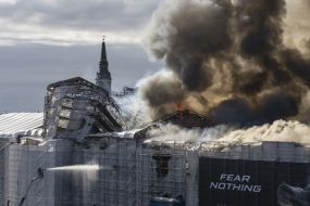 Fire Destroys Copenhagen’s Historic Old Stock Exchange