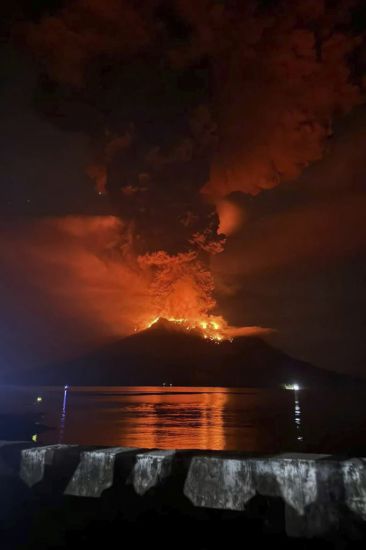 Thousands Evacuated And Tsunami Alert Issued After Indonesian Volcano Eruption