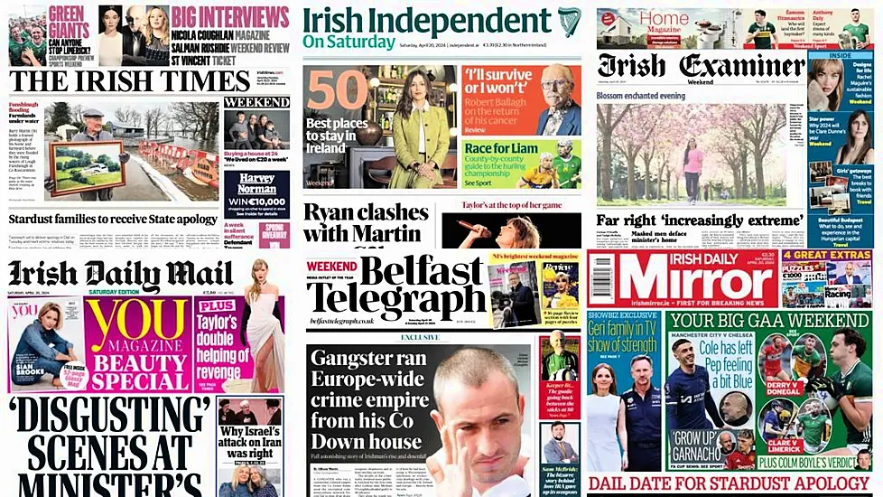 What The Papers Say: Saturday's Front Pages