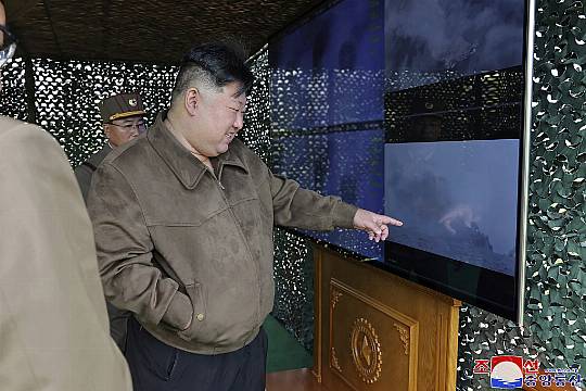 North Korean Leader Leads Rocket Drills That Simulate Nuclear Counterattack