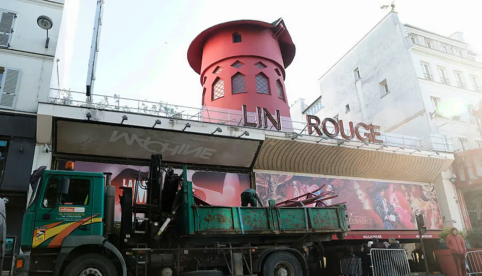 Moulin Rouge Windmill Sails Fall Onto Street Below Famous Paris Cabaret Club