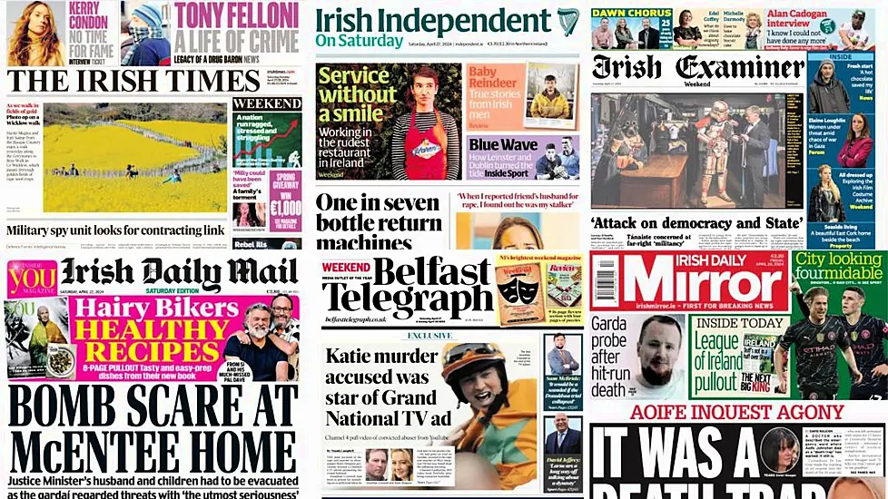 What The Papers Say: Saturday's Front Pages