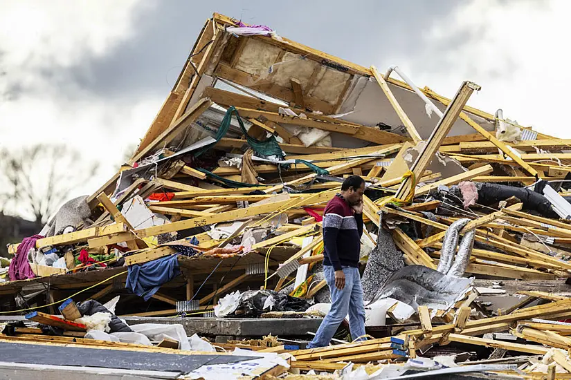 Residents Sift Through Rubble After Tornadoes Demolish Homes