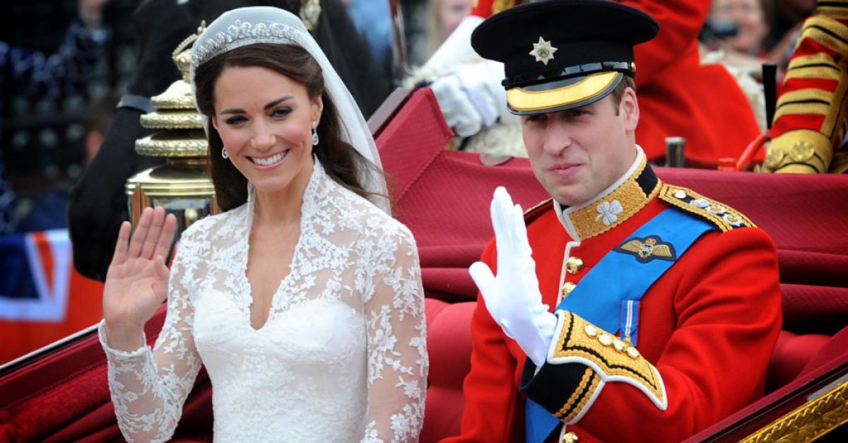Невиждана снимка от сватбата на принц Уилям и Кейт беше публикувана за годишнината