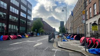 Makeshift Asylum Seeker Encampment Removed From Mount Street In Dublin