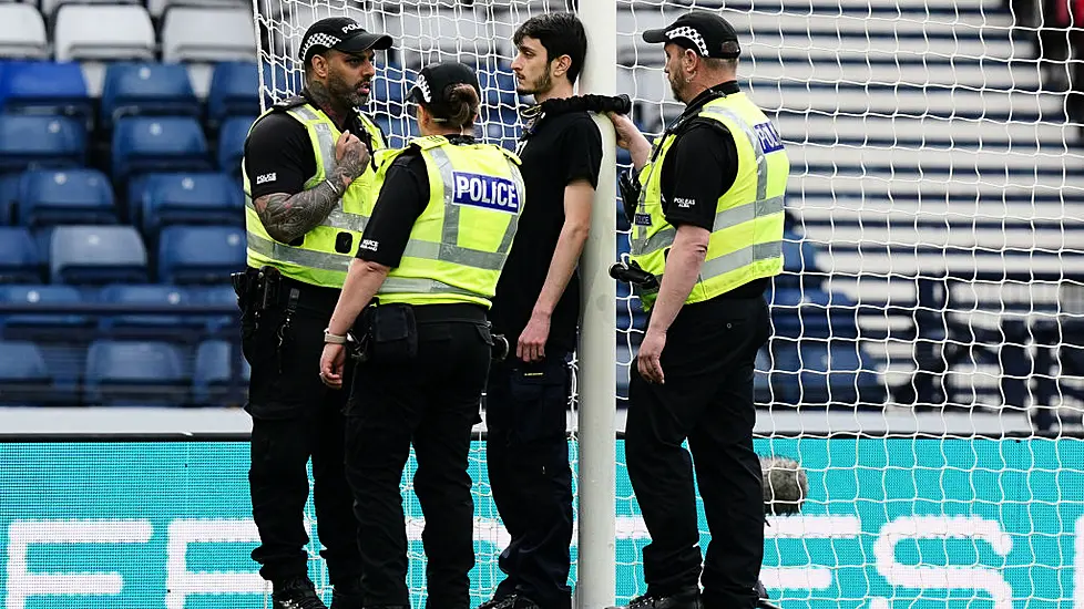 Protester Ties Themselves To Hampden Goalpost To Delay Scotland-Israel Qualifier