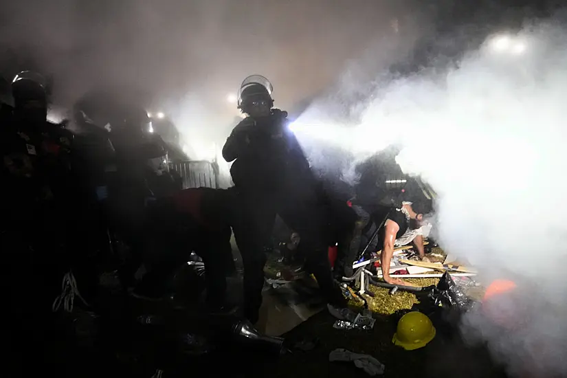 Police Begin Removing Barricades At Pro-Palestinian Protesters’ Site At Ucla