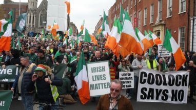 Counter-Protest Staged As Anti-Immigration Demonstrators Gather In Dublin