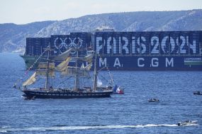 Ship Carrying Olympic Torch Arrives In Marseille Amid Fanfare And High Security