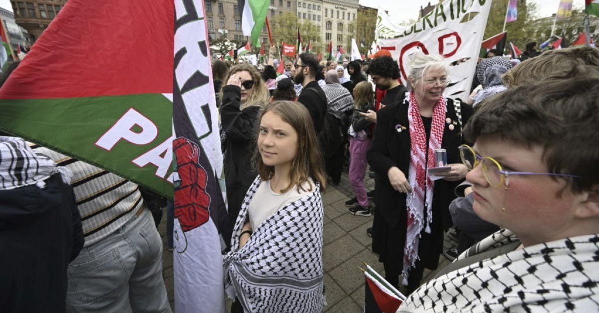 Грета Тунберг се присъединява към пропалестинските протести в Малмьо