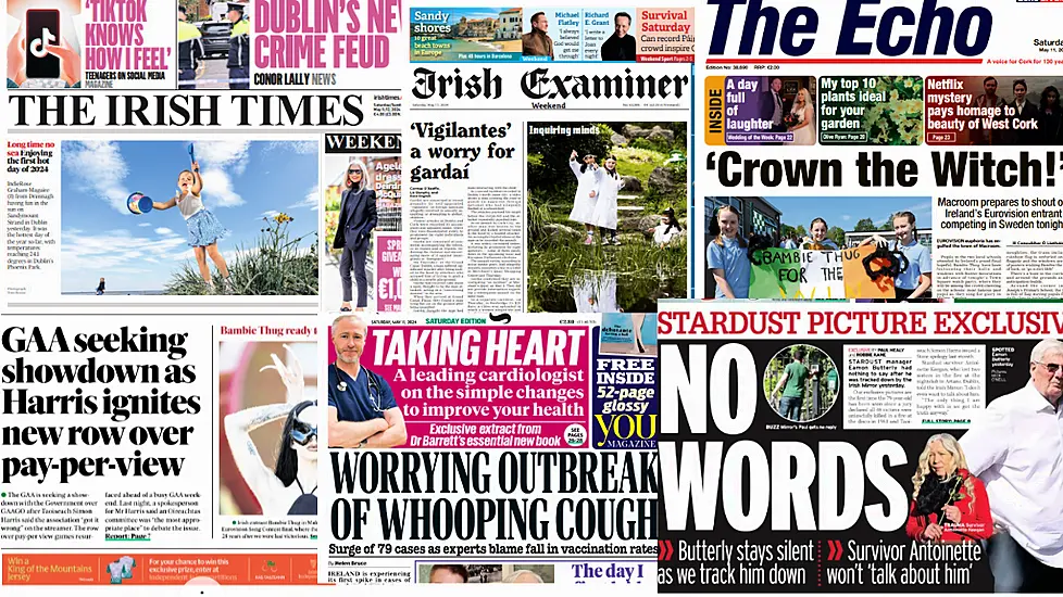 What The Papers Say: Saturday's Front Pages