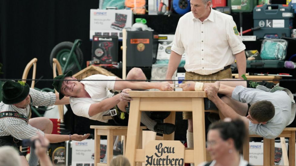 German Men Compete For Title In Battle Of The Strongest Fingers